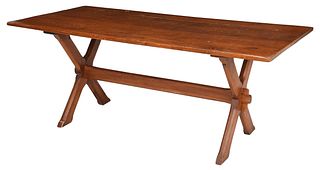 Contemporary Pine Trestle Table