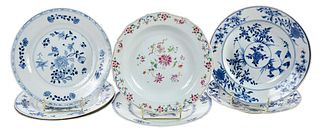 Six Chinese Export Plates and One Soup Bowl