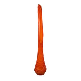 Blenko Style Orange & Yellow Blown Glass Vase