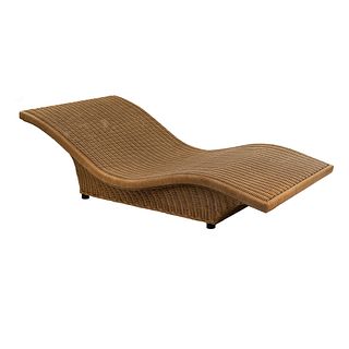 Modern Sculptural Wicker Chaise Lounge
