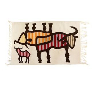 Danish Modern Style Bull Wall Hanging Tapestry