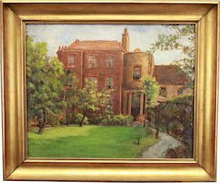 20th C. Painting of English Building