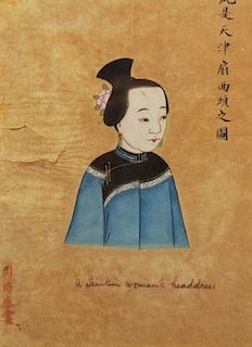 Signed 19th C. Chinese Portrait of Woman