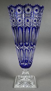 LIBERACE ESTATE: Cobalt Cut Glass Vase