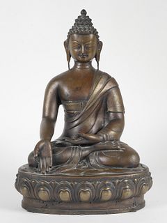 Bronzed Seated Shakyamuni Buddha