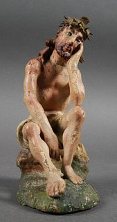 Pensive Jesus Wooden Sculpture