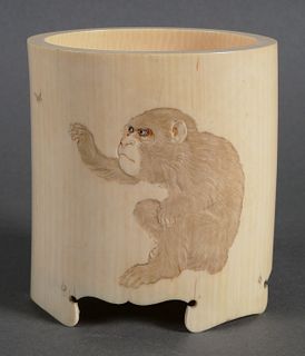 Japanese Ivory Brush Pot