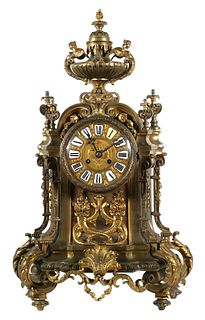 Antique French Gilt Brass Mantel Clock