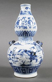 Chinese Blue White Double Gourd Porcelain Vase