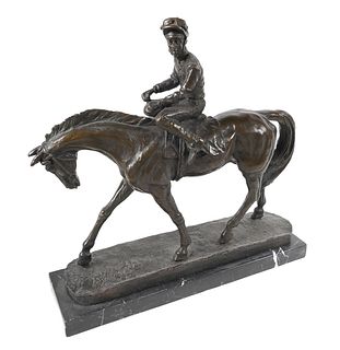 Bronze Horse and Jockey Sculpture