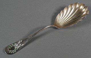 Antique SHIEBLER Sterling Serving Spoon