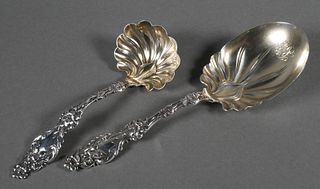 Whiting Sterling Art Nouveau Lily Serving Spoons