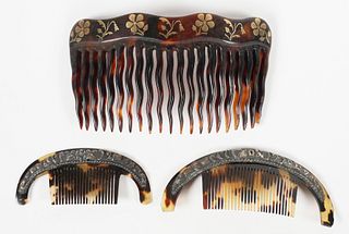 Antique Pique Tortoiseshell Hair Combs
