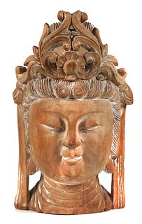 Ch'ing Dynasty Carved Guanyin Portrait Head