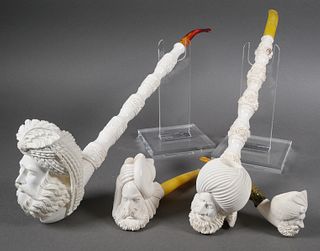Turkish Meerschaum Pipes Group of Four