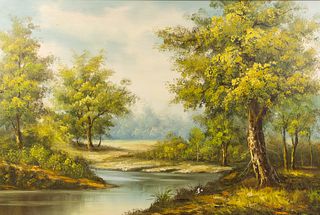Eugene Kingman River Landscape O/C Painting