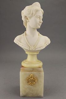 Gianelli, Signed Bust of a Woman on Onyx Base
