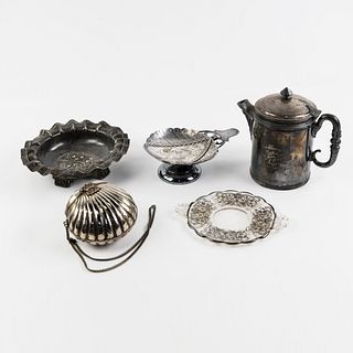 (5) Silver & Pewter Objects - Pairpoint & Adams Hallock