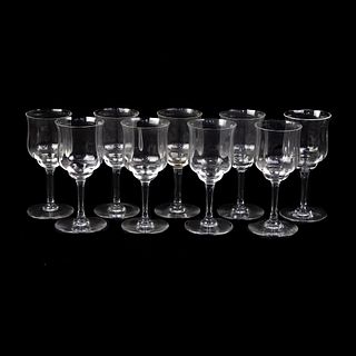 (9) Baccarat Capri (Optic) Wine Glasses