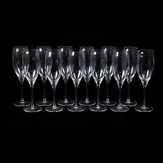 (12) Riedel Crystal Champagne Flutes 