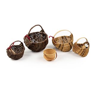 (5) Shaker Dollhouse Miniature Baskets
