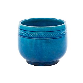 Thomas Toft Hand Thrown Turquoise Glazed Bowl Vase