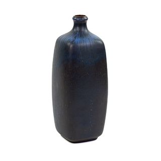 Knabstrup Blue Glazed Square Ceramic Vase