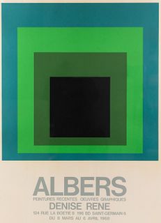 Josef Albers 1968 Exhibition Poster Denise Rene Gallery