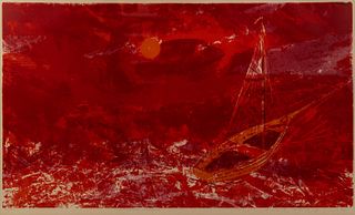 Howard Bradford 'Crimson Beach' Limited Lithograph