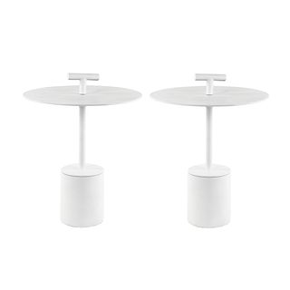 Bayridge White Circular Side Tables