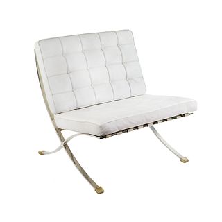 White Leather Barcelona Chair