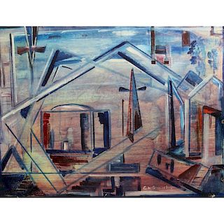 C.L. Smith (20th C.) Abstract Oil/Board