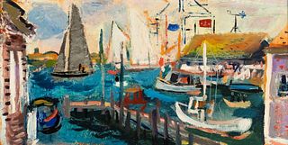 Francis Chapin 'Gray Sail - Edgartown' O/B Painting