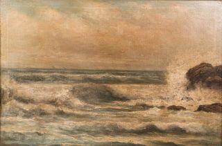 T. V. Richards 'Stormy Sea' O/C Painting