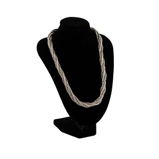 Braided Byzantine Chain Sterling Silver Necklace