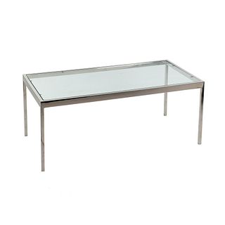 Modern Chrome and Glass Rectangle Eames Style Coffee Table