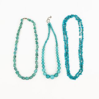 (3) Grouping of Turquoise Necklaces