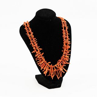 Vintage Red Branch Coral Necklace