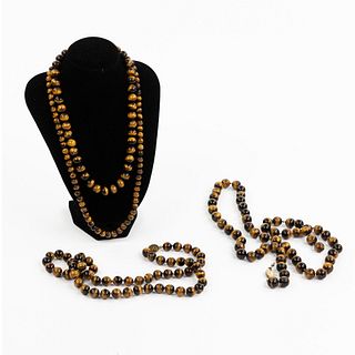 (4) Tiger Eye Beaded Necklaces