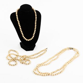 (3) Vintage Faux Pearl Necklaces