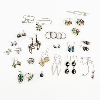 (25) Grouping of Sterling and Silver Plated Jewelry