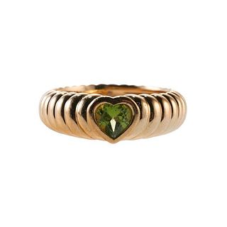 Tiffany &amp; Co 18k Gold Heart Peridot Ring