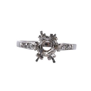 Midcentury Platinum Diamond Engagement Ring Setting