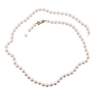 Mikimoto Vintage 14k Gold Pearl Necklace