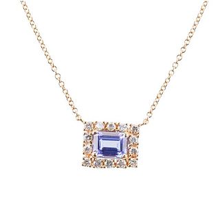 Nova Italy 18k Gold Diamond Tanzanite Necklace 