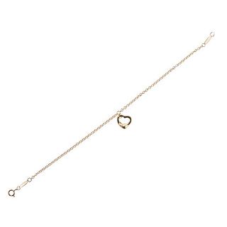 Tiffany &amp; Co Elsa Peretti 18k Gold Open Heart Charm Bracelet