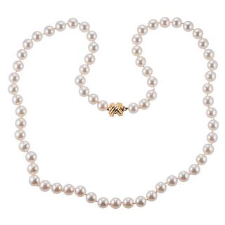 Tiffany &amp; Co 18k Gold Cultured Pearl Necklace