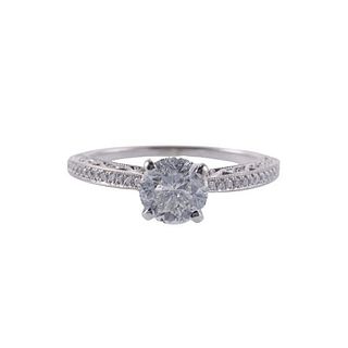Certified 1.23ct H I Diamond 14k Gold  Engagement Ring 