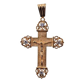 14k Gold Diamond Cross Pendant