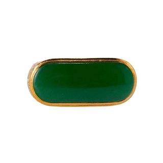 22k Yellow Gold Jade Ring